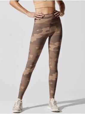 ALO Yoga Camo Leggings High Waist Brown and Tan Size XS